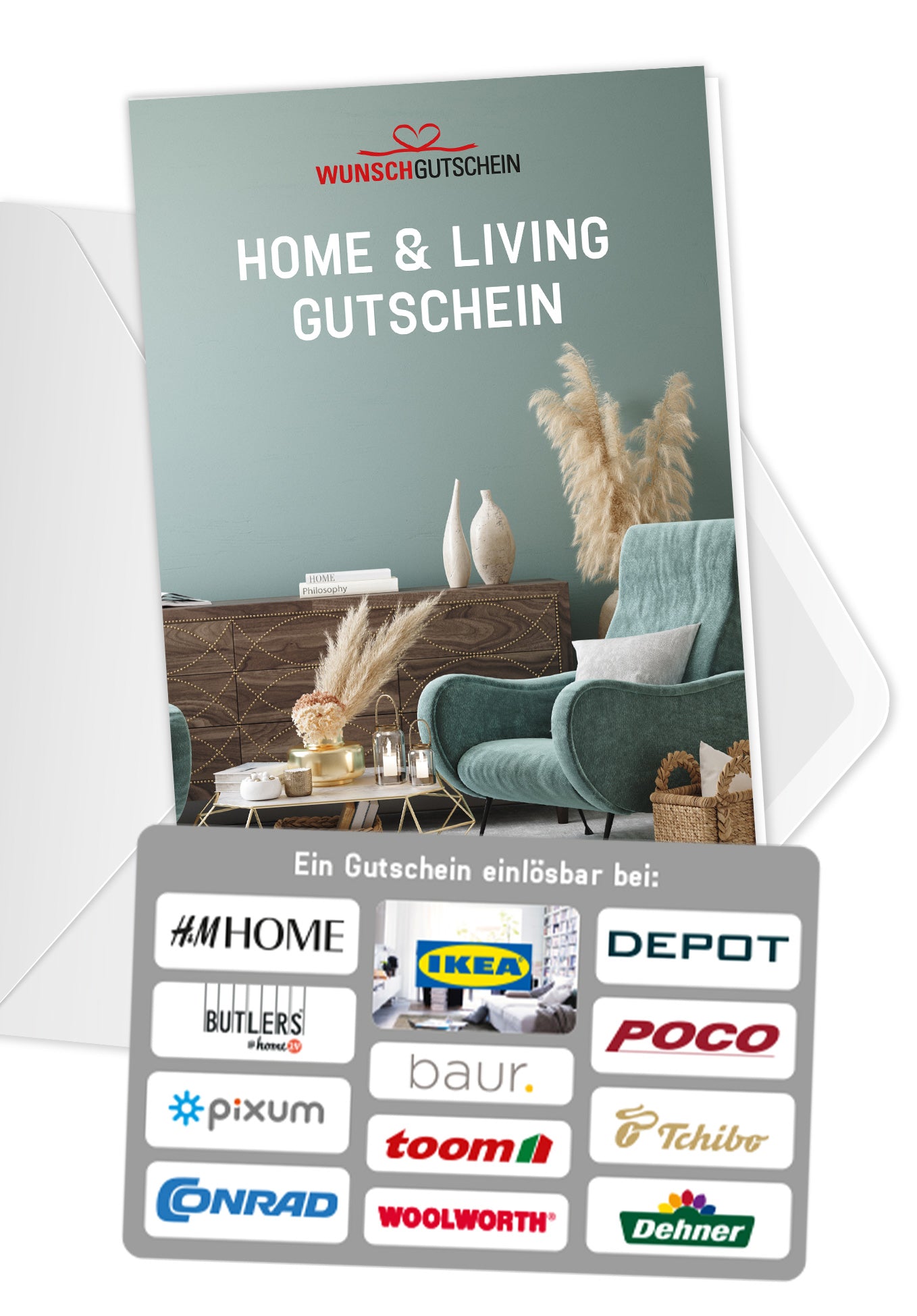 Home& Living Gutschein - Geschenkgutschein für Möbel & Dekoration