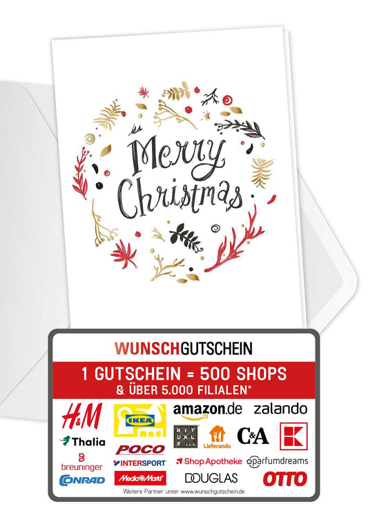 Merry Christmas - Kreis Weiß