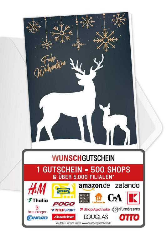 Frohe Weihnachten - Rentier Grün